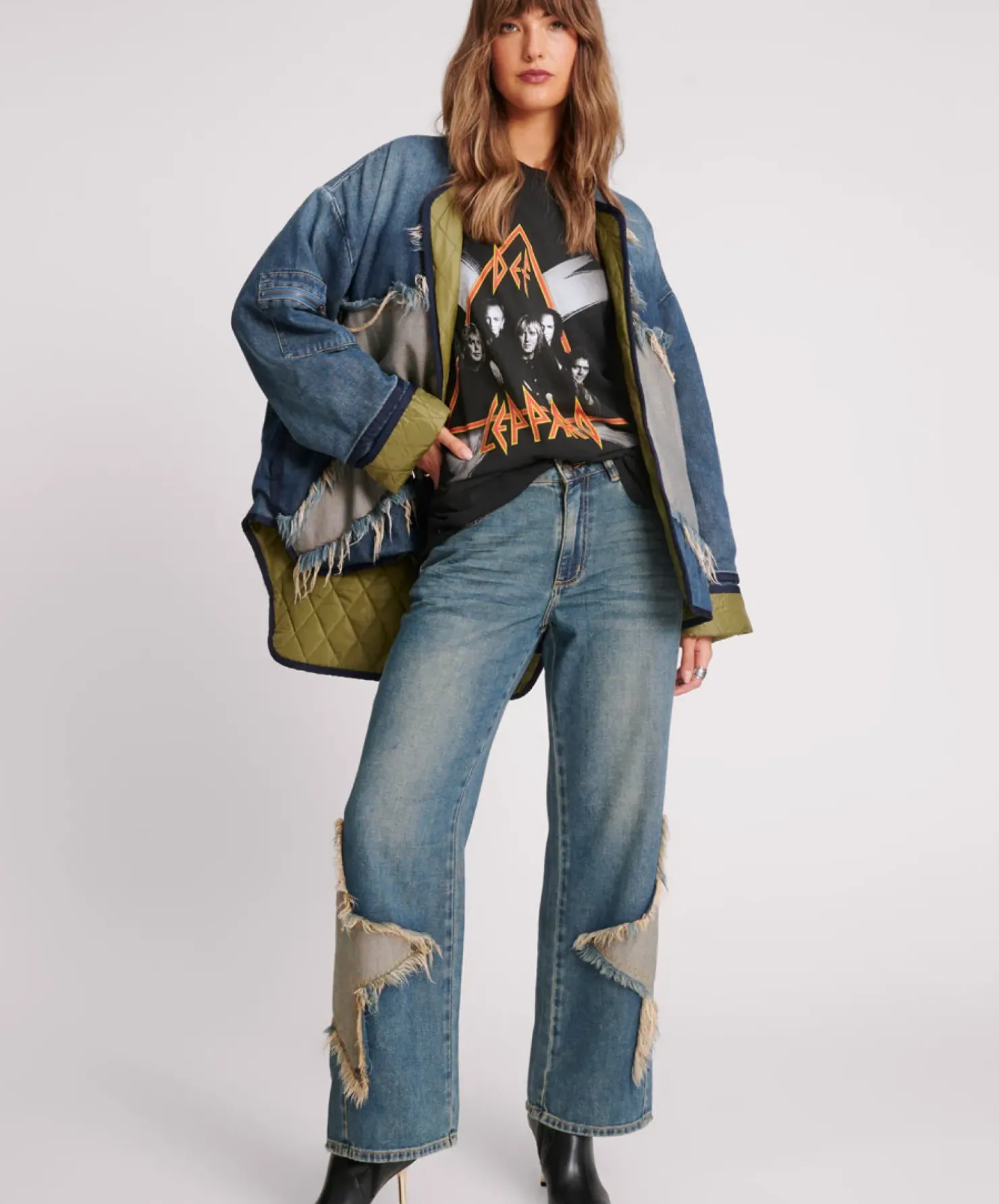 Outlet One Teaspoon Wadded Jacket - Memphis Light Star Denim