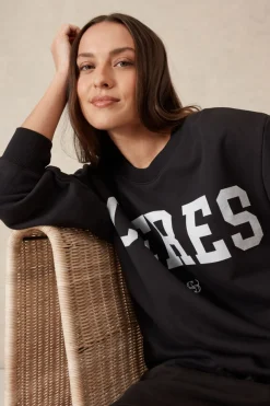 Online Ceres Life Oversized Slouchy Crew - Phantom Heritage Logo