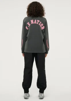 Clearance P.E Nation Phoenix Long Sleeve Tee - Washed Dark Shadow