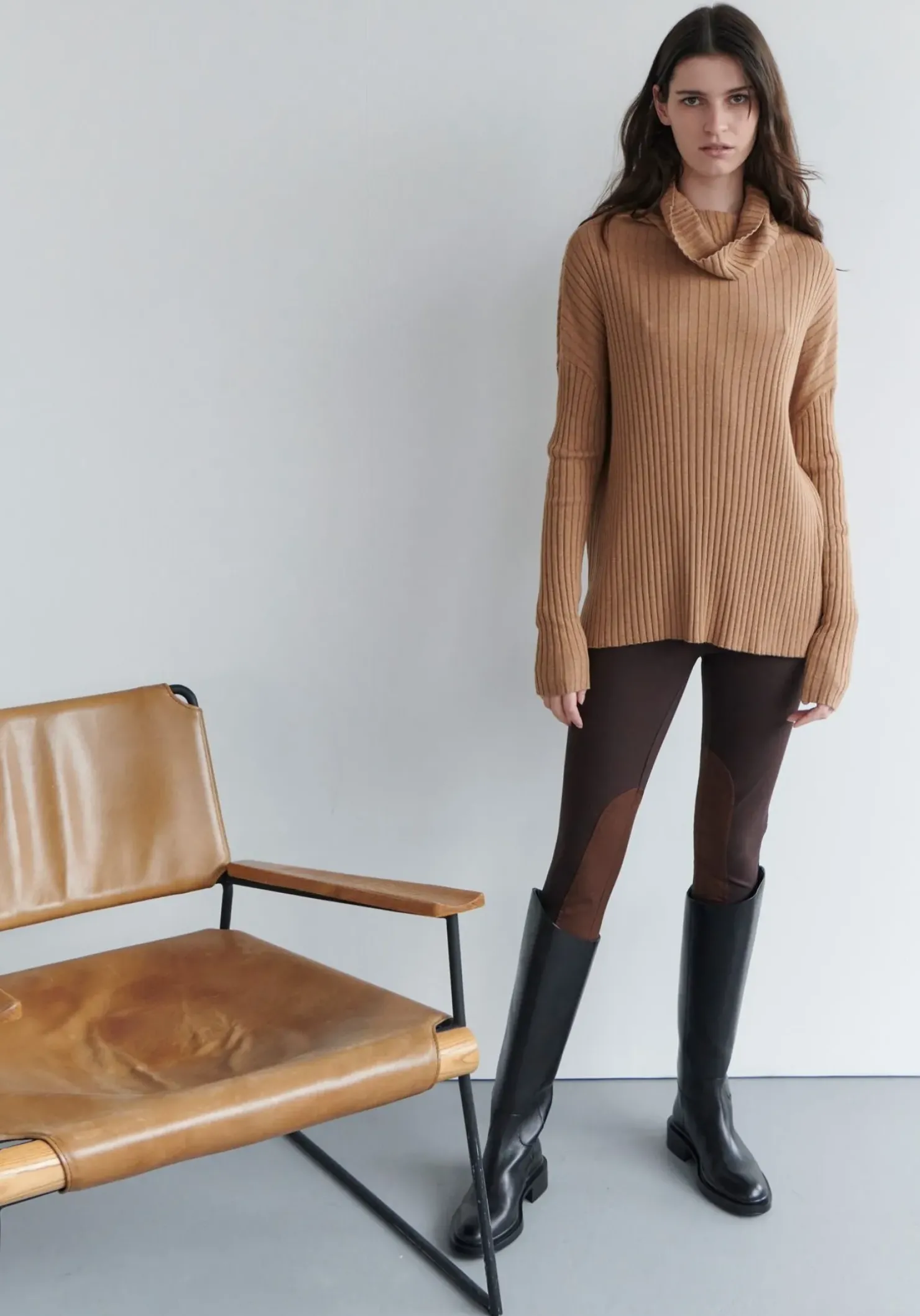 Outlet Pol Cirelle Ribbed Rollneck- Fox