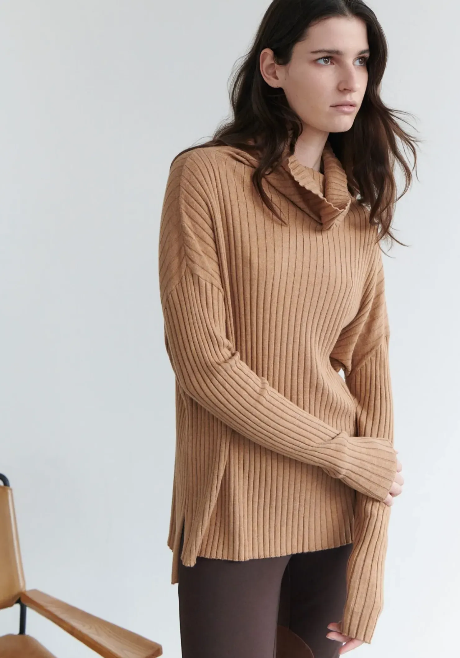 Outlet Pol Cirelle Ribbed Rollneck- Fox