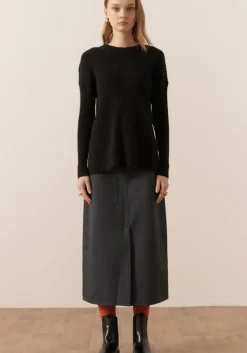 Sale Pol Fitch Ribbed Knit - Black