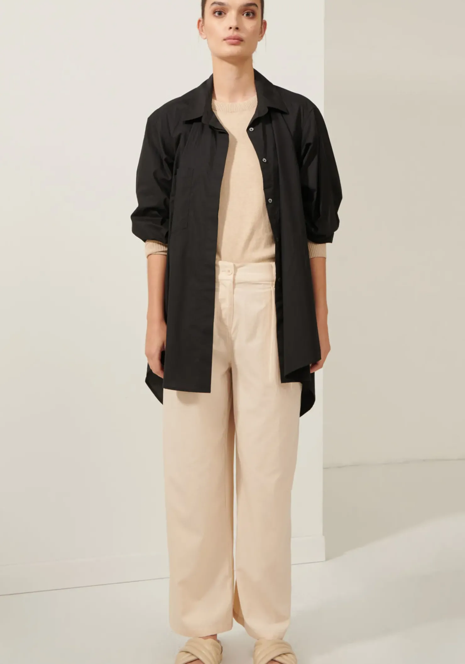 Best Pol Lagoon Drape Back Shirt- Black