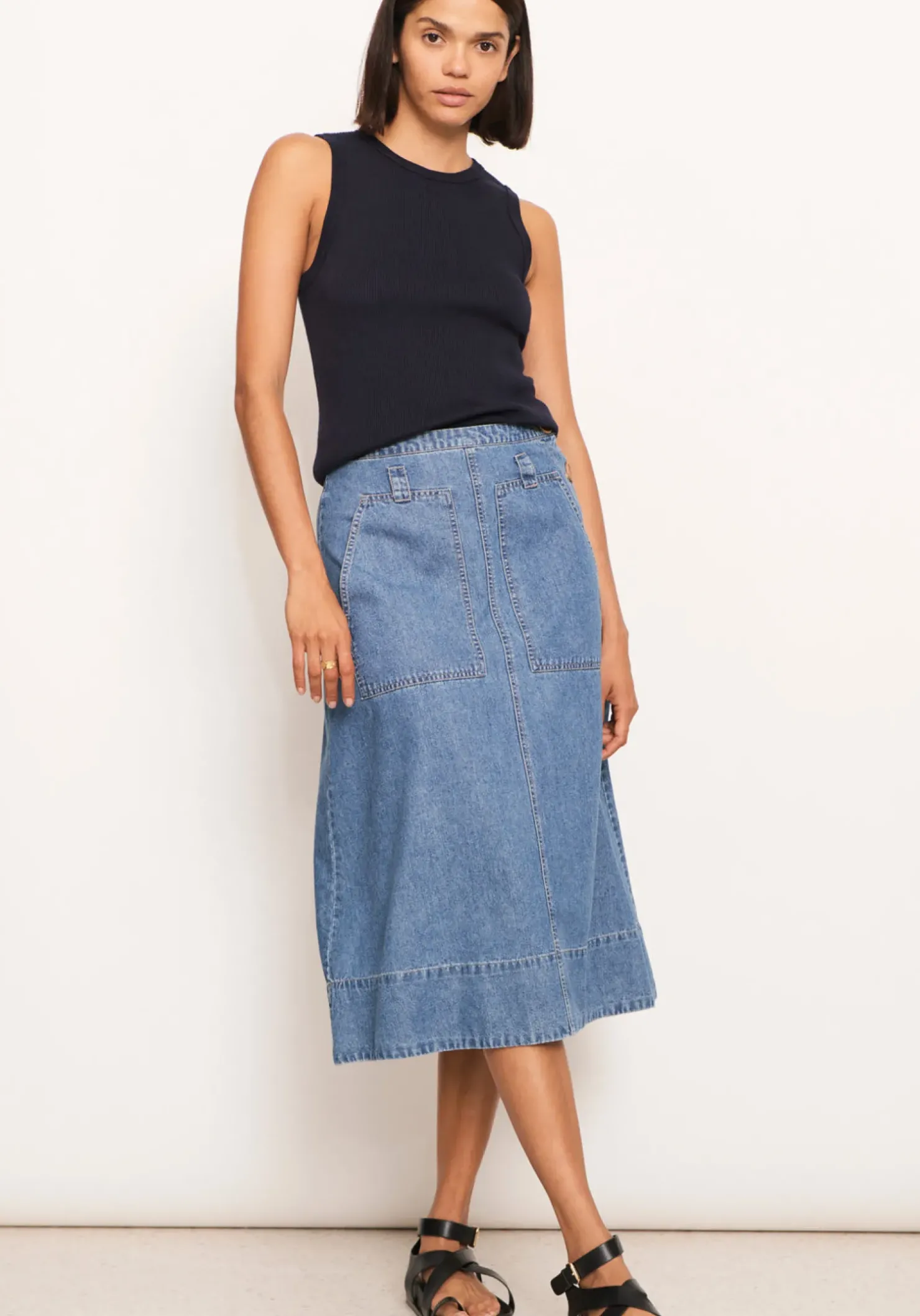 Hot Pol Raydel Denim Skirt- Light Wash