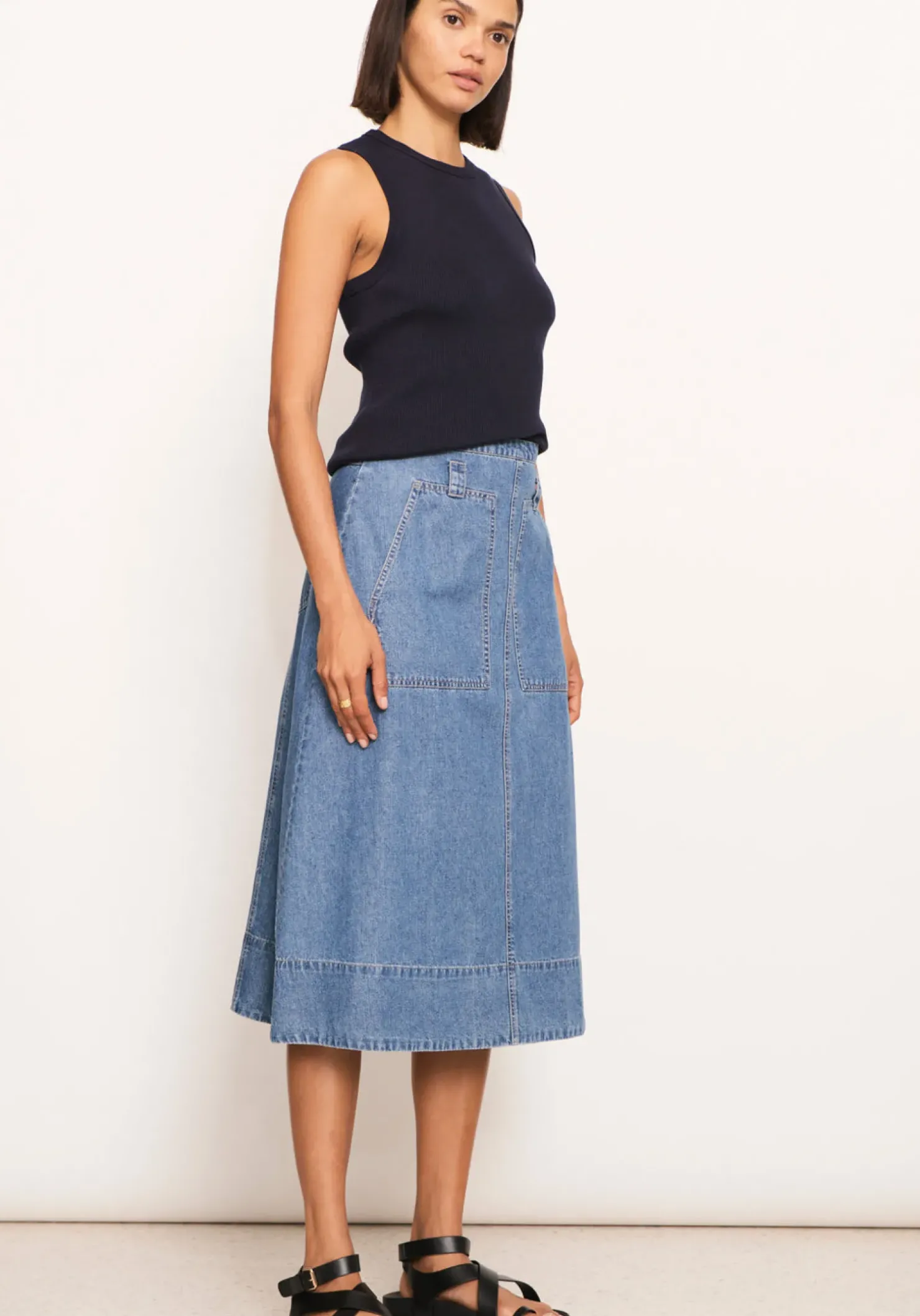 Hot Pol Raydel Denim Skirt- Light Wash