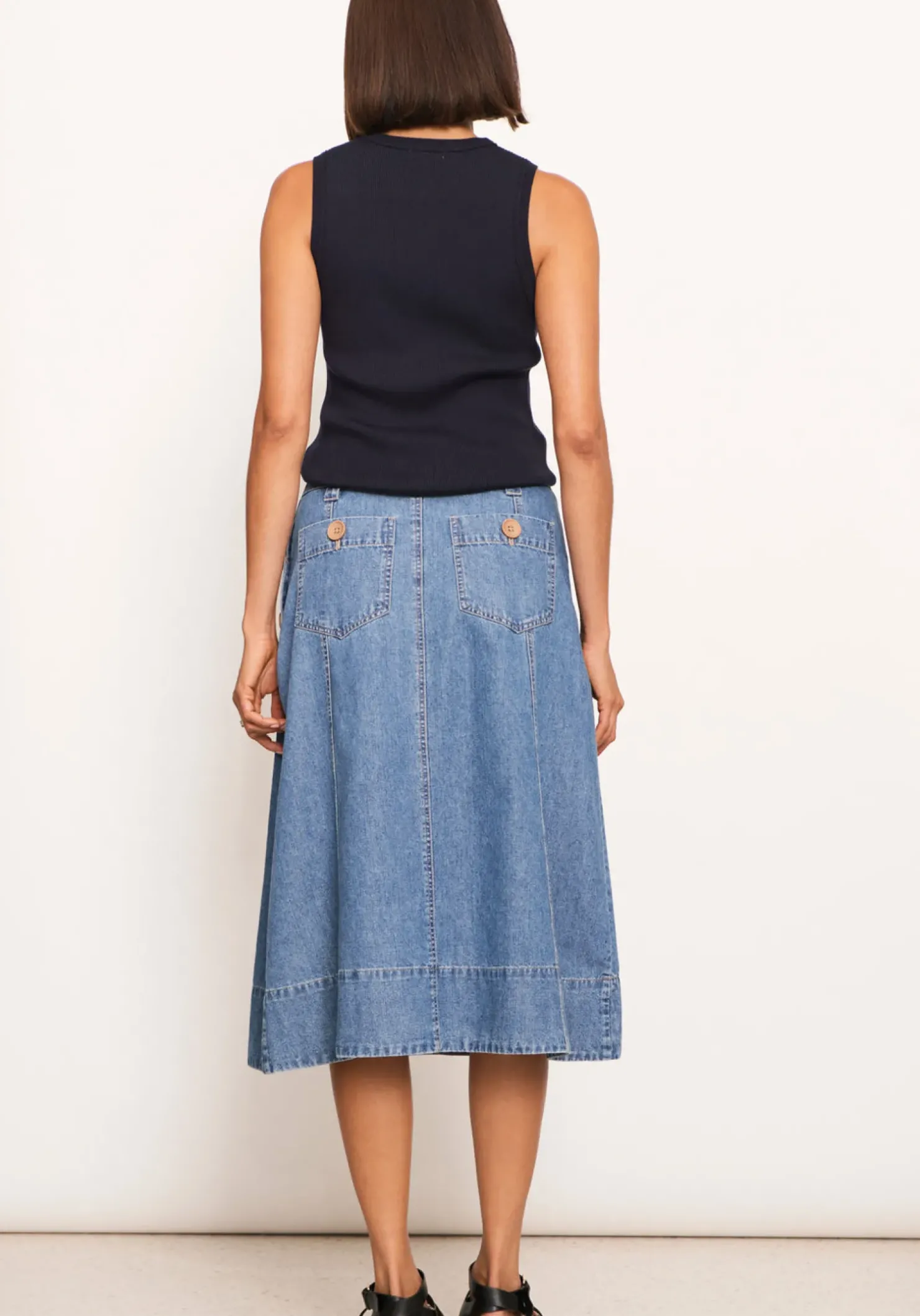 Hot Pol Raydel Denim Skirt- Light Wash