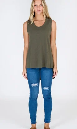 Hot 3rd Story Madison Tank Khaki