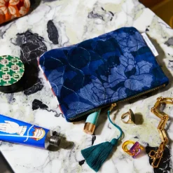 Online Sage & Clare Sage & Clare Bernanda Velvet Pouch - Lapis