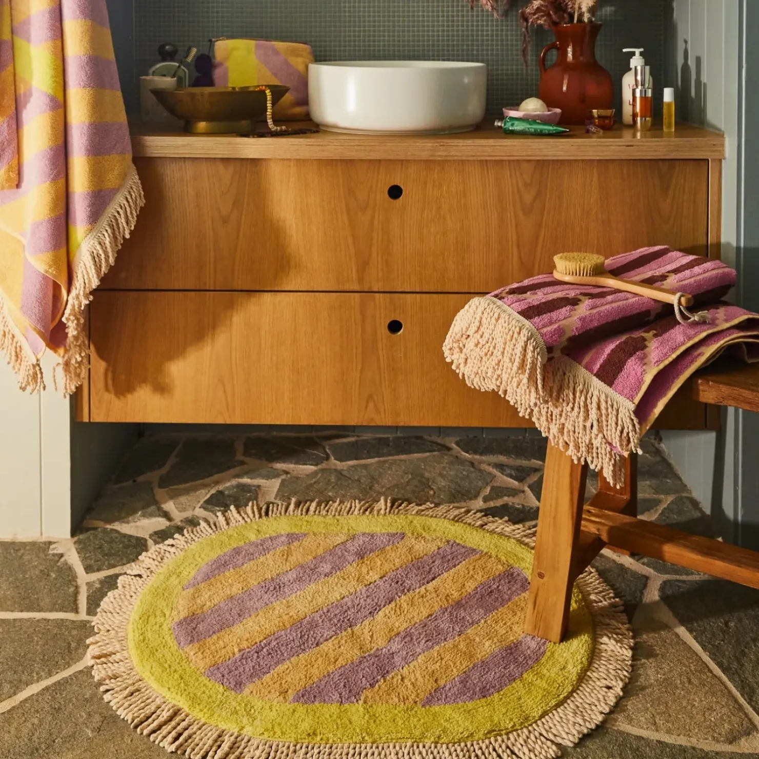 Clearance Sage & Clare Sage & Clare Jarita Bath Mat - Mauve
