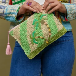 Hot Sage & Clare Sage & Clare San Carlos Raffia Clutch