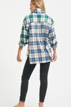 Sale Shirty Clothing Shirty The Classic Flannel Shirt - Blue Green Combo