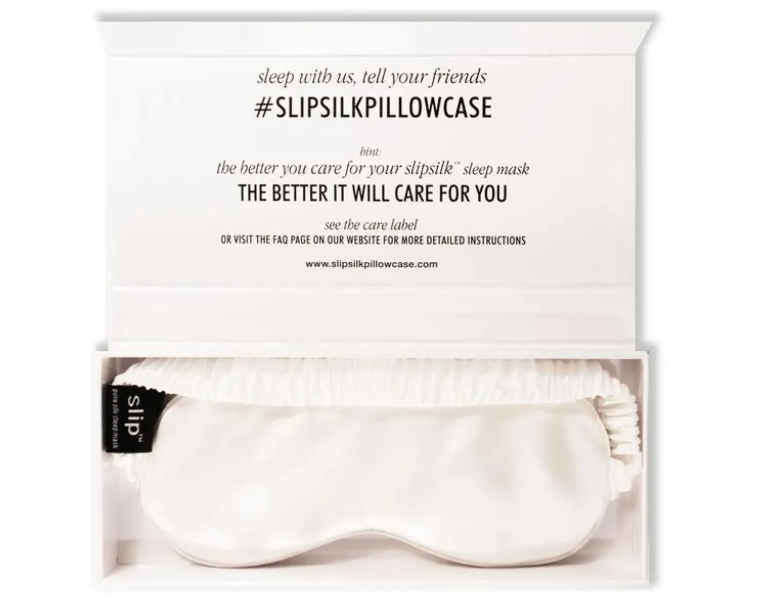 Outlet Slip Pure Silk Sleep Mask - White