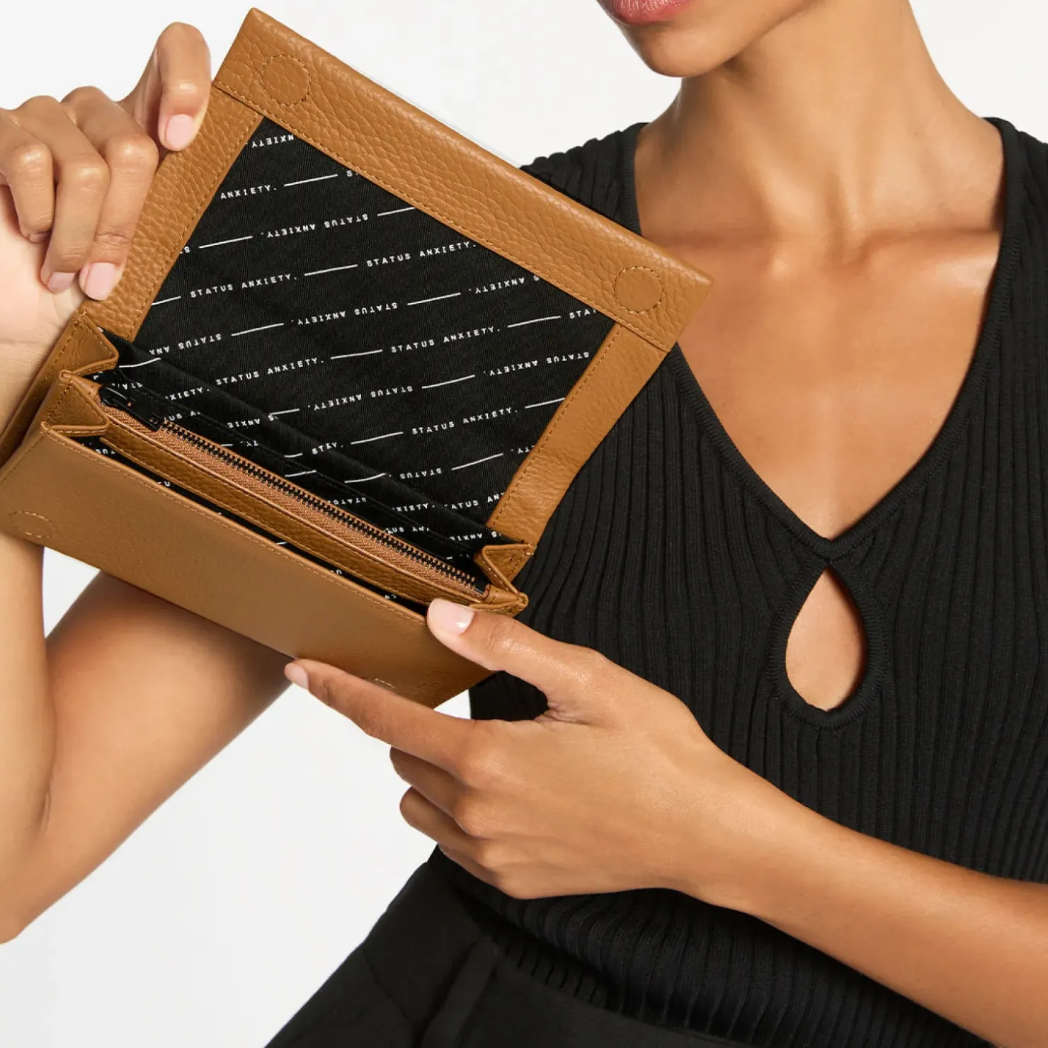 Hot Status Anxiety Nevermind Wallet - Tan