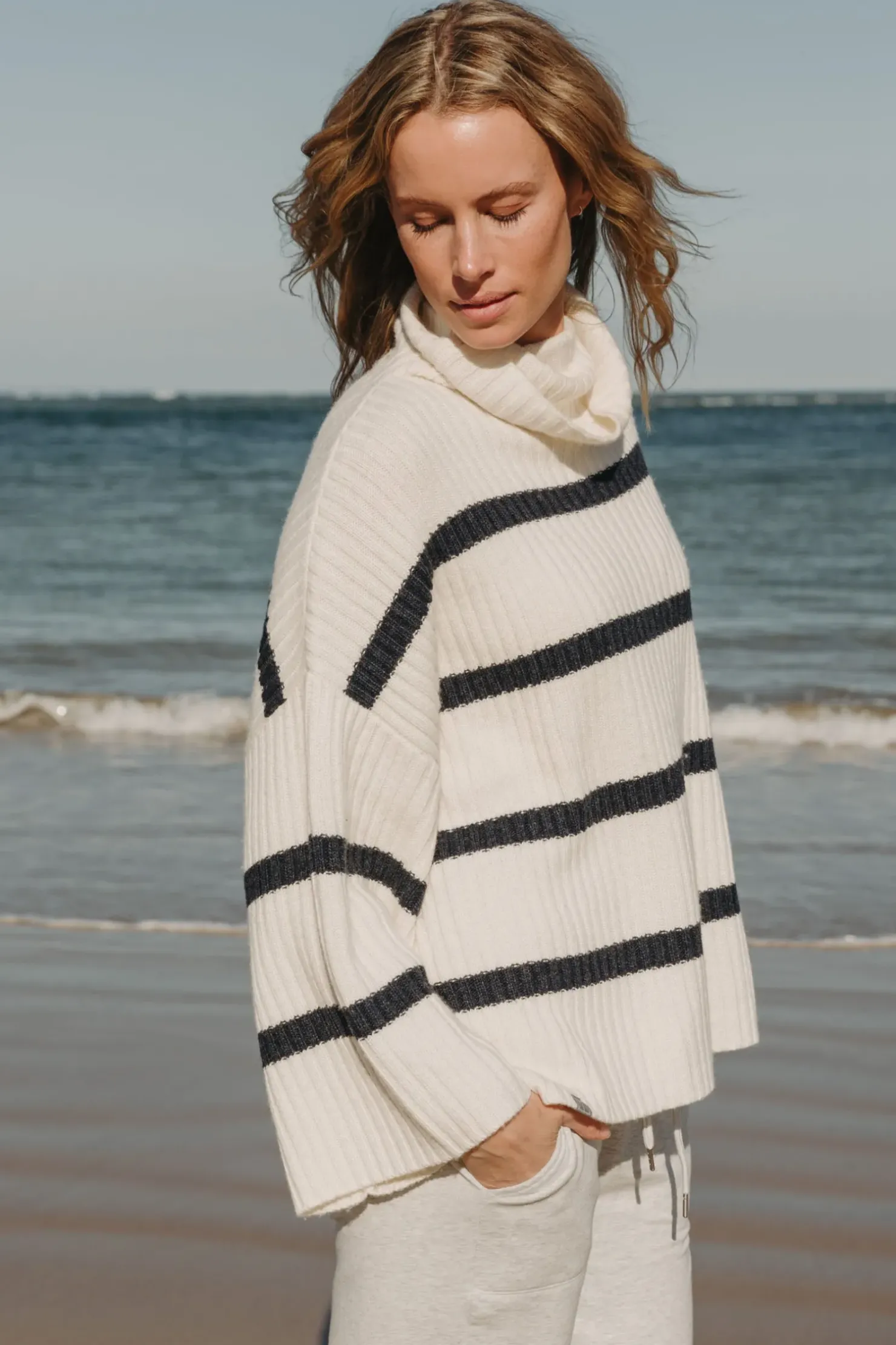 Best Talamaya Divine Rib Pullover - Starling Stripe