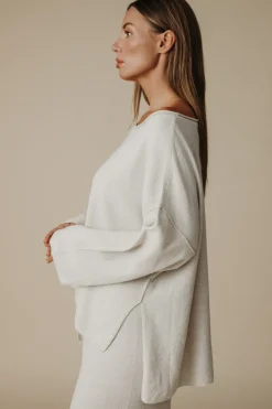 Sale Talamaya Retreat Cotton Twist Pullover - Silver & Salt
