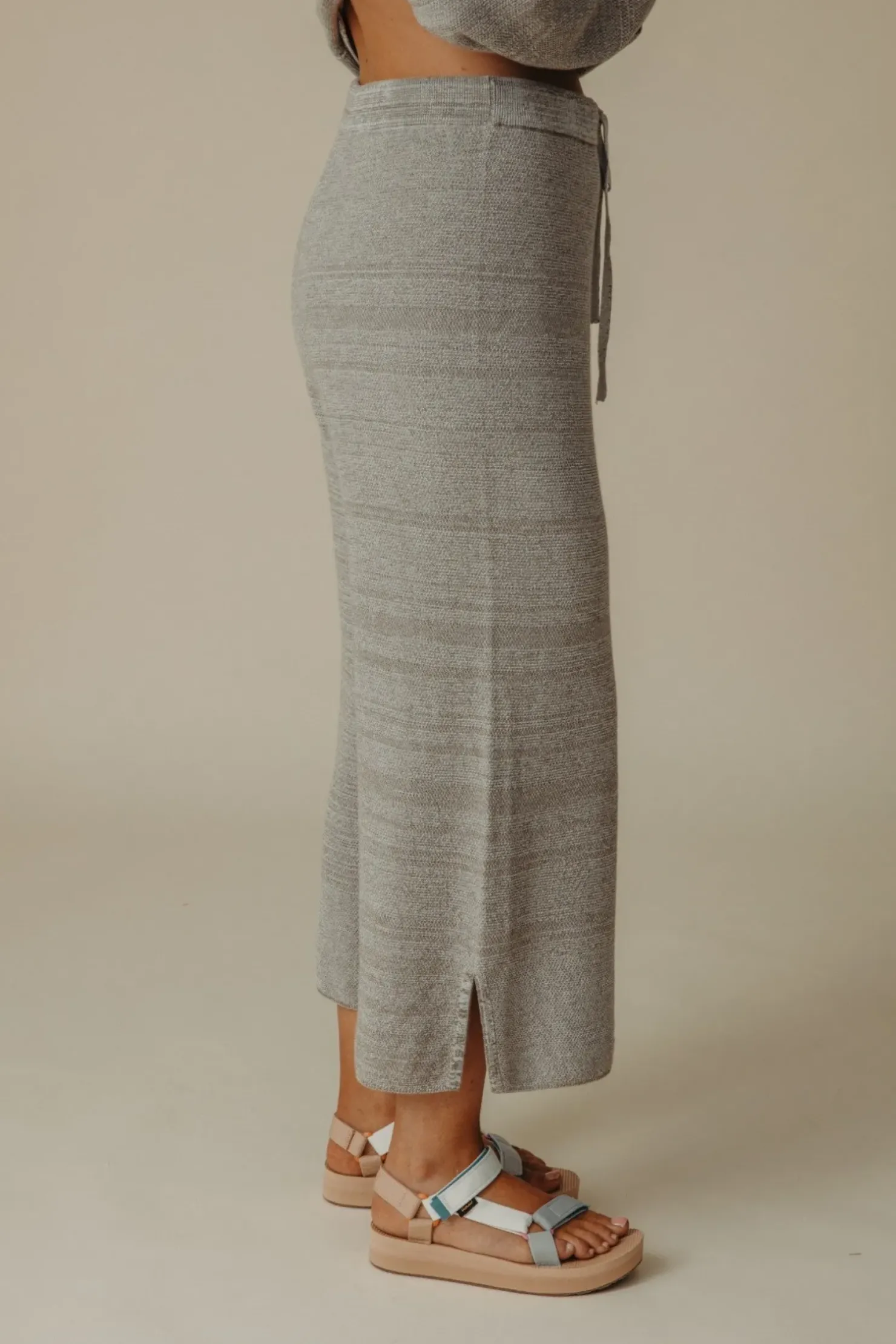 Clearance Talamaya Retreat Cotton Twist Pant - Dusty Olive & White