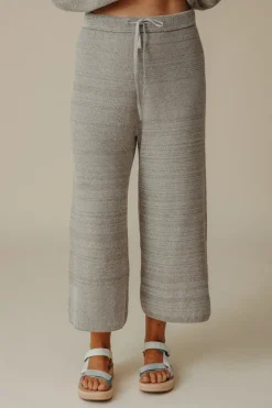 Clearance Talamaya Retreat Cotton Twist Pant - Dusty Olive & White