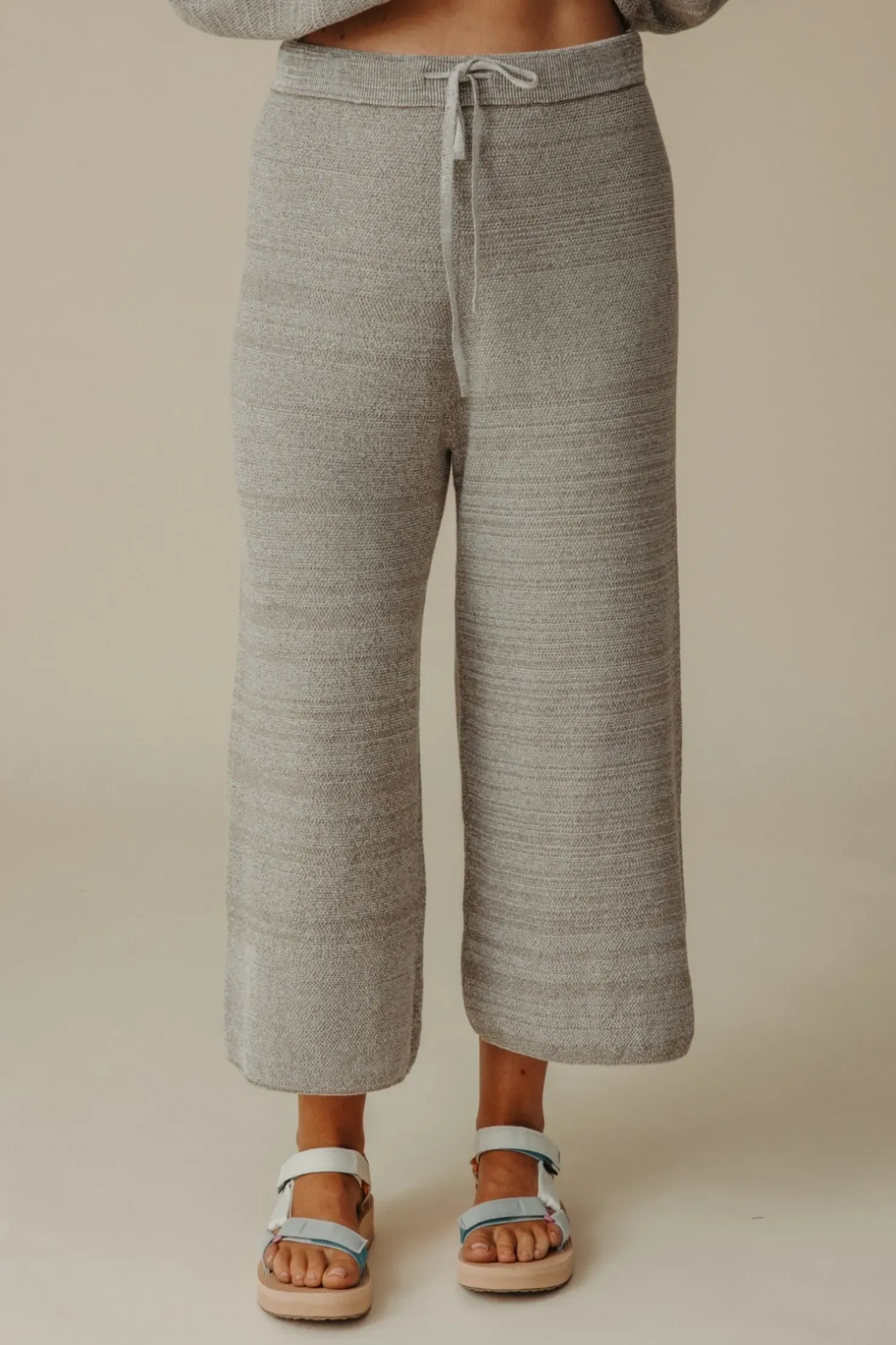 Clearance Talamaya Retreat Cotton Twist Pant - Dusty Olive & White