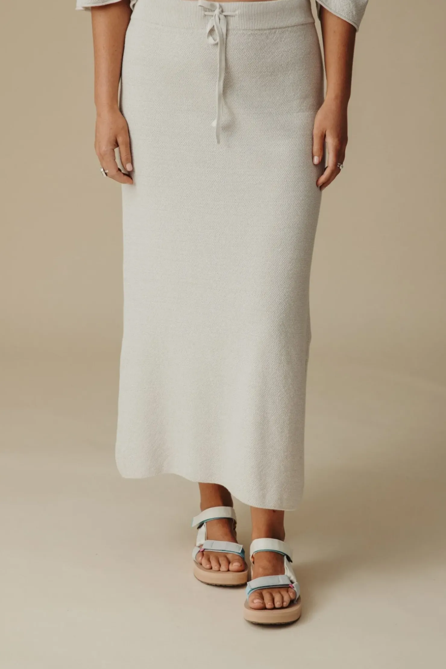 Online Talamaya Retreat Cotton Twist Skirt - Silver & White