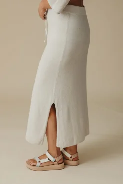 Online Talamaya Retreat Cotton Twist Skirt - Silver & White