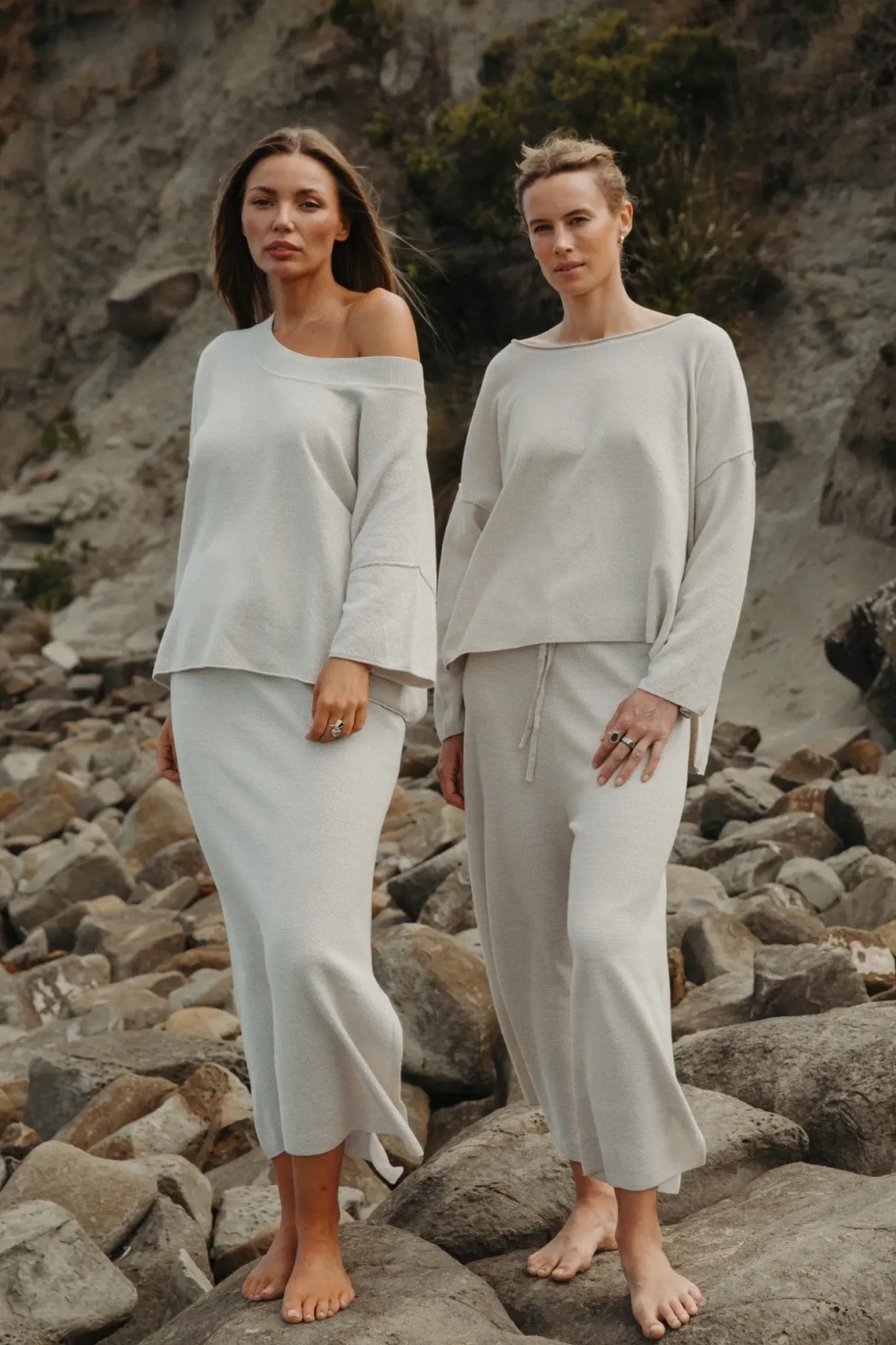 Online Talamaya Retreat Cotton Twist Skirt - Silver & White