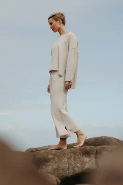 Sale Talamaya Retreat Cotton Twist Pant - Silver & Salt