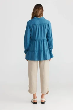 Best The Shanty Mia Top - Blue Steel