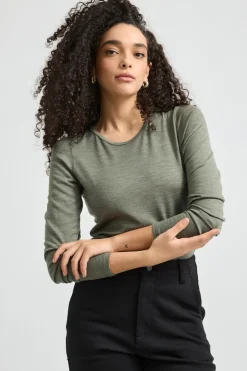 Hot Toorallie Crew Merino Tee - Bay Leaf