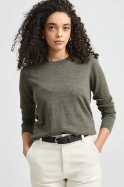 Fashion Toorallie Fine Merino Crew - Bay Leaf