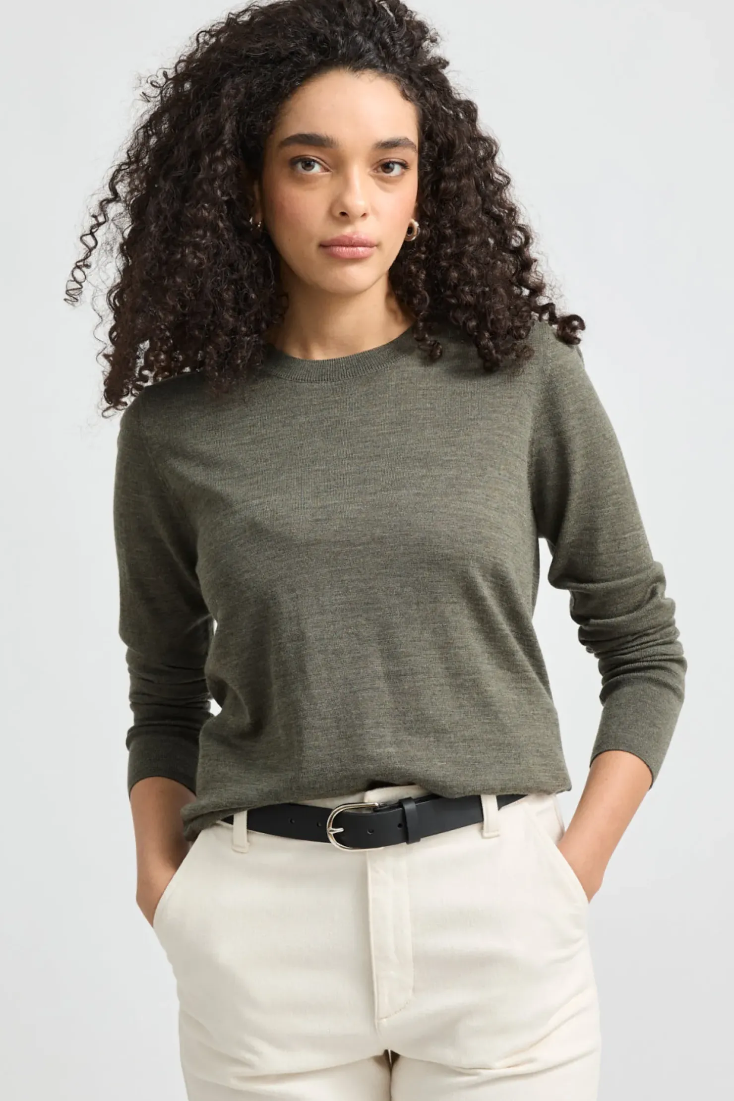 Fashion Toorallie Fine Merino Crew - Bay Leaf