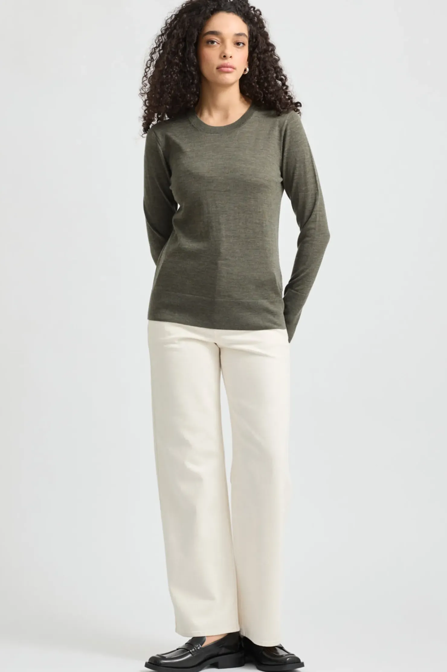 Fashion Toorallie Fine Merino Crew - Bay Leaf