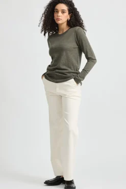 Fashion Toorallie Fine Merino Crew - Bay Leaf