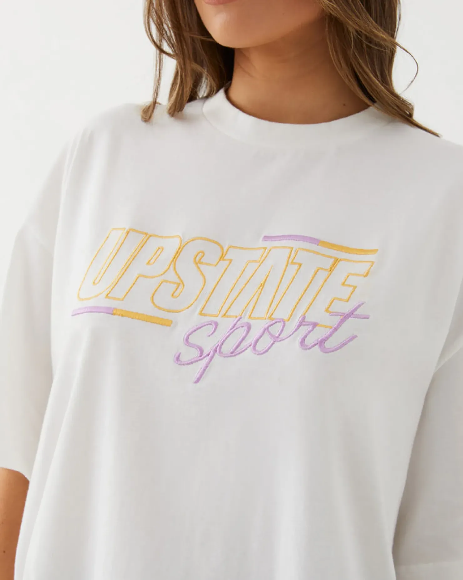 Fashion Upstate Hustle Tee- White Bars