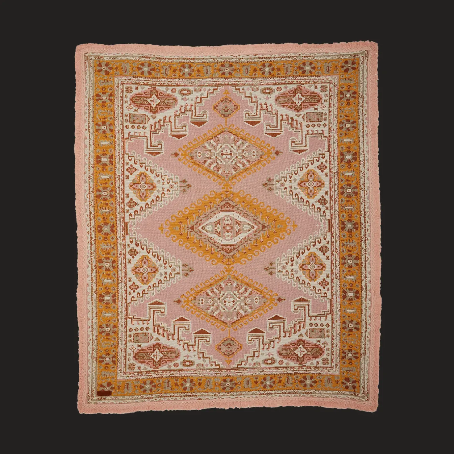 Hot Wandering Folk Desert Throw - Pink Sands