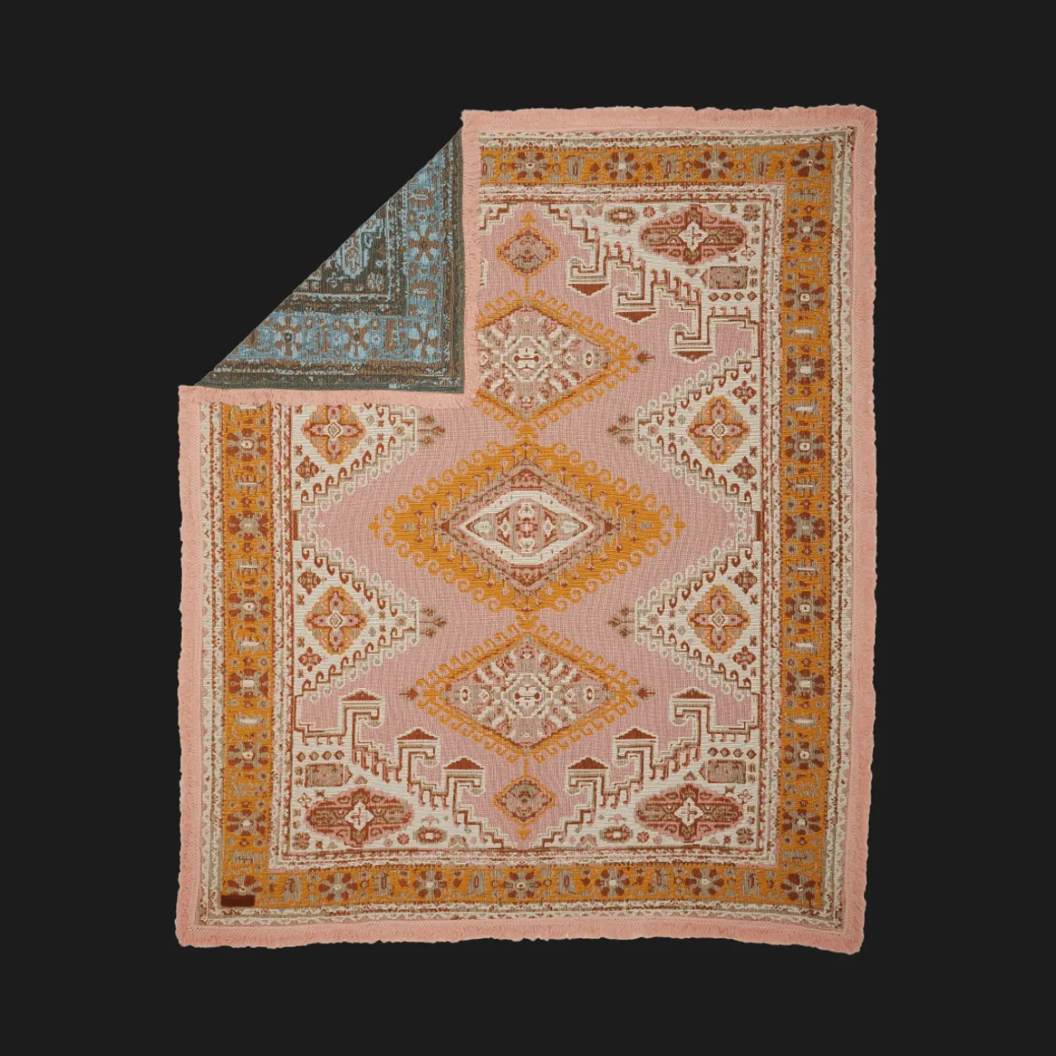 Hot Wandering Folk Desert Throw - Pink Sands