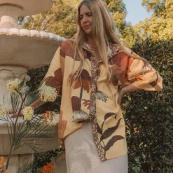 Sale Wandering Folk Glades Over Swim Shirt - Chamomile