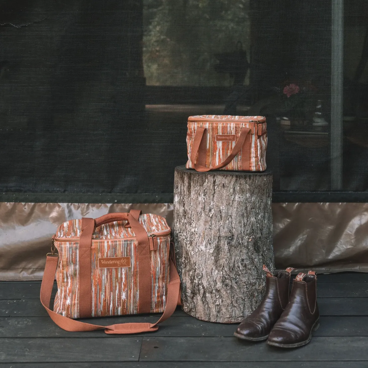 New Wandering Folk Insulated Cooler Bag Large - Ochre