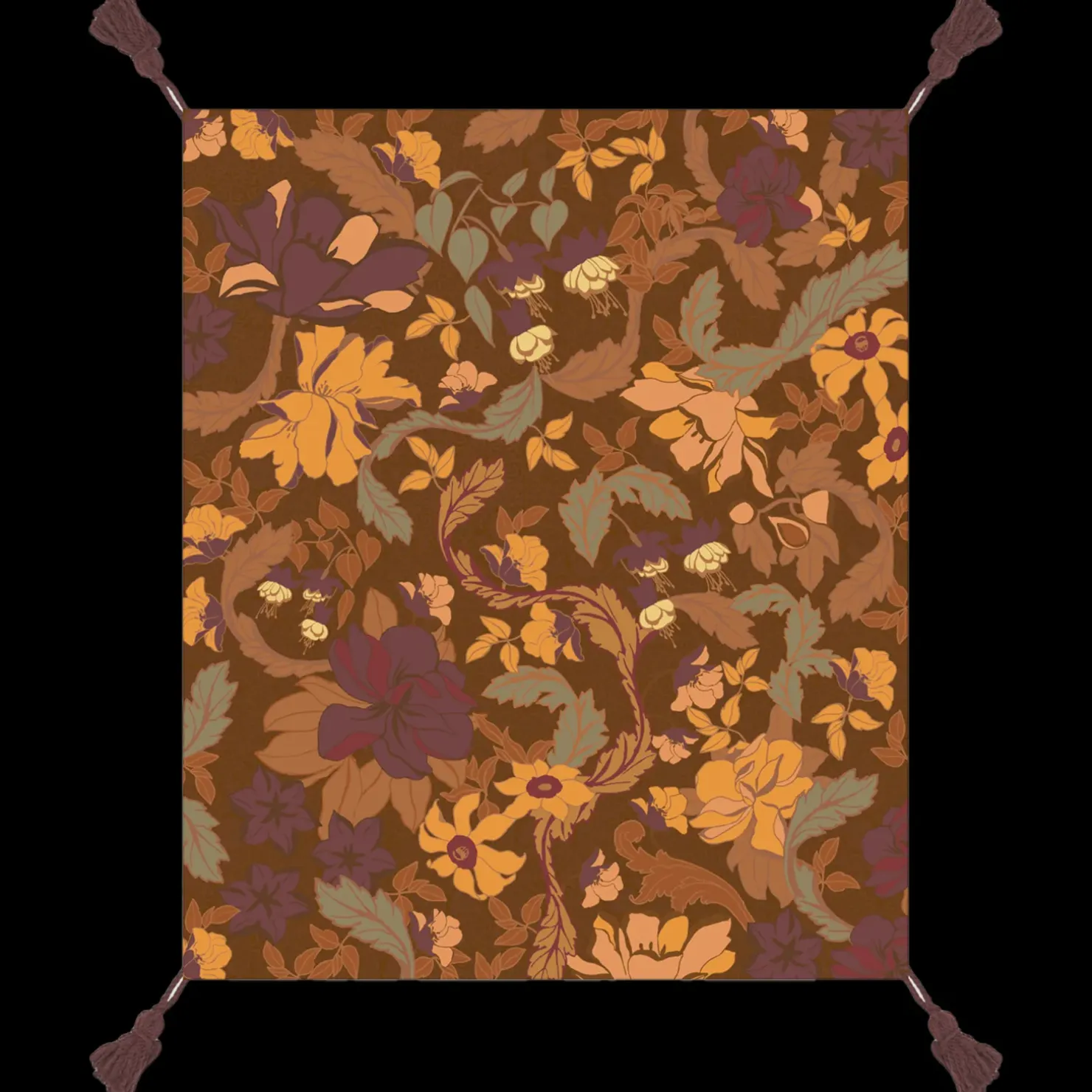 Fashion Wandering Folk Picnic Rug - Plum