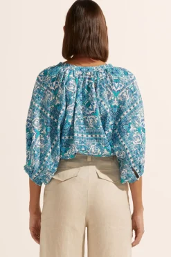 Discount Zoe Kratzmann Hanker Top - Sapphire Tile