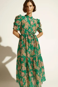 Clearance Zoe Kratzmann Opus Dress - K'gari Palm Green