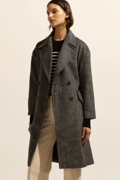 New Zoe Kratzmann Pillar Coat - Black Mini Check